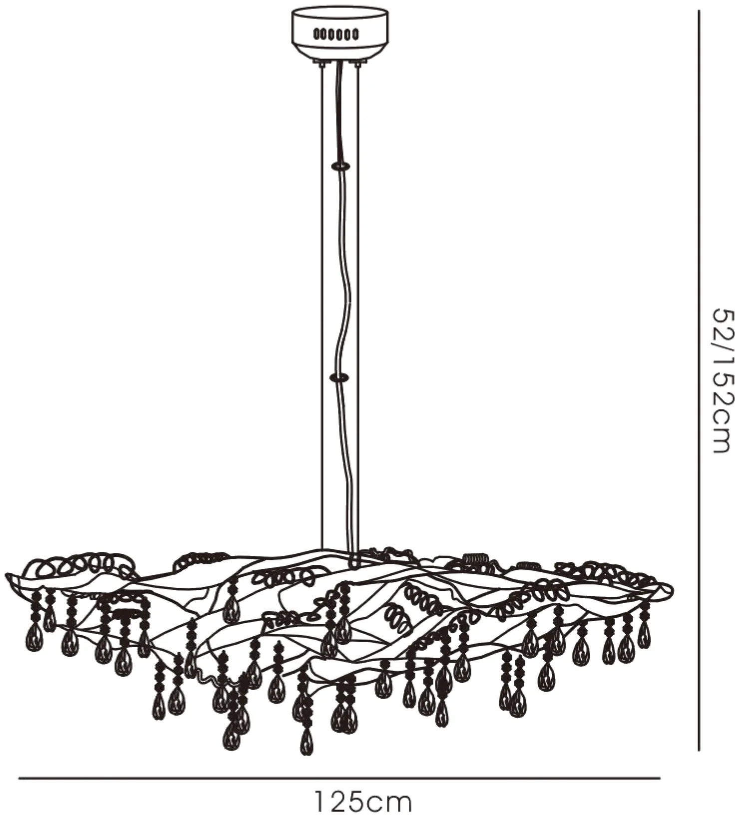 IL50010  Fusion Crystal Pendant 10 Light